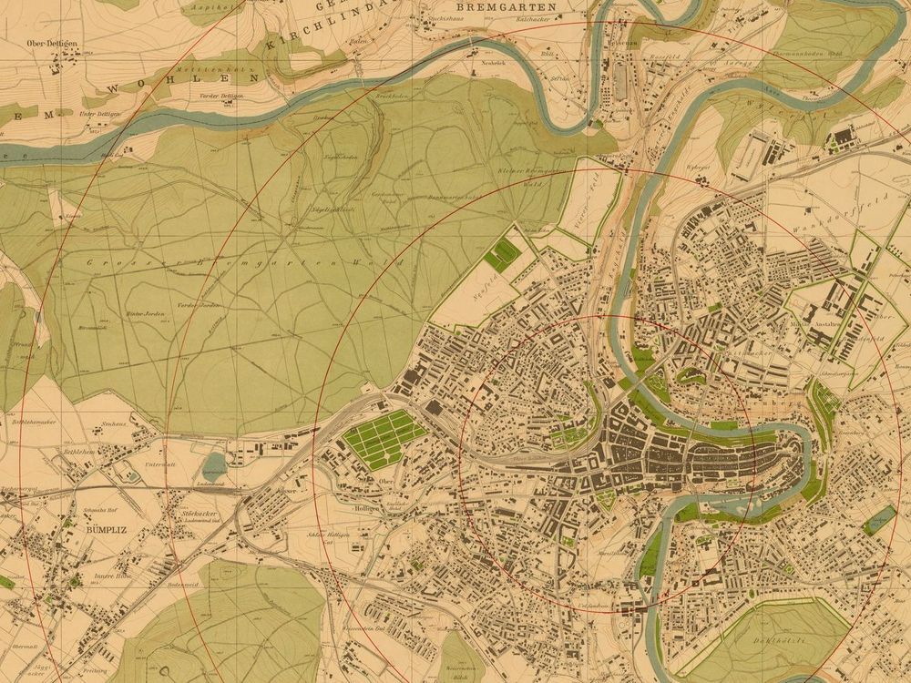 Landkarte welche Bern abbildet.