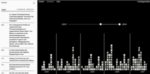 Screenshot des Zeitstrahls auf gotthelf-digital.ch.