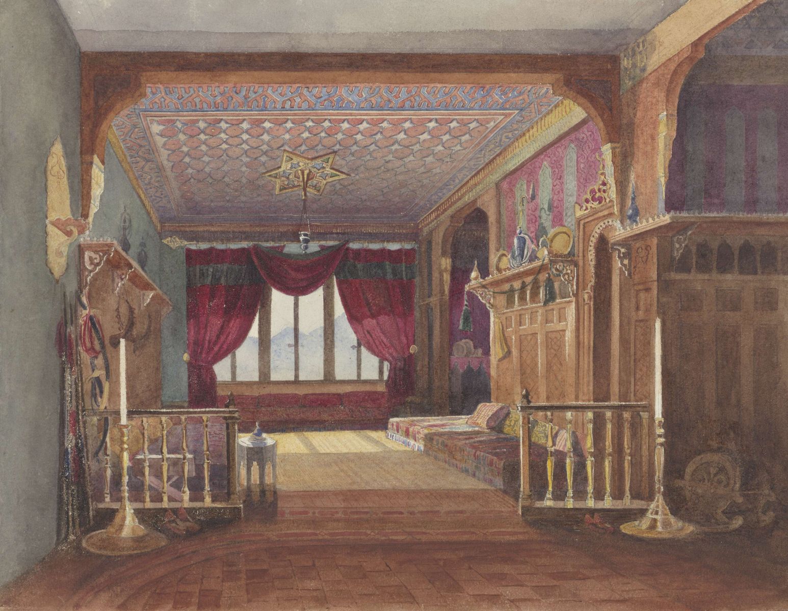 Gemälde Schloss, türkischer Rauchsalon, Innenansicht.